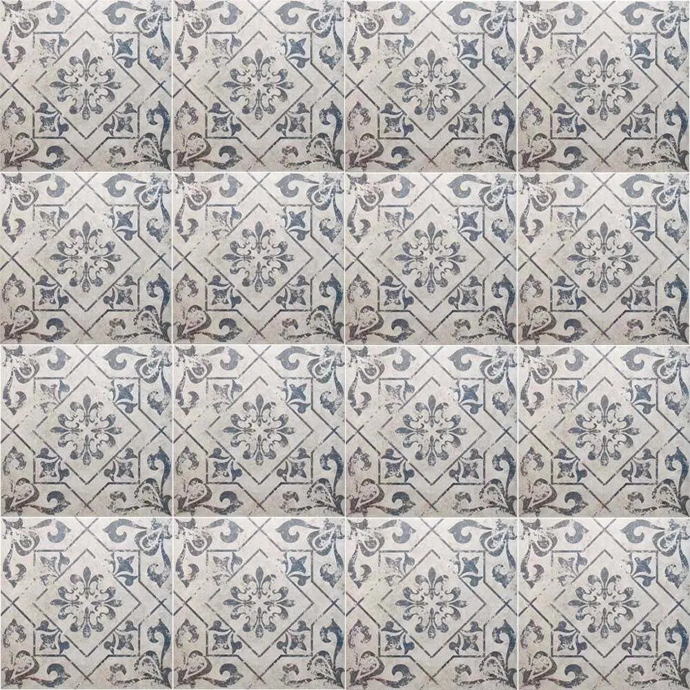 Winston Blue Pattern Ceramic Floor 45x45cm Tile Luxury Tiles