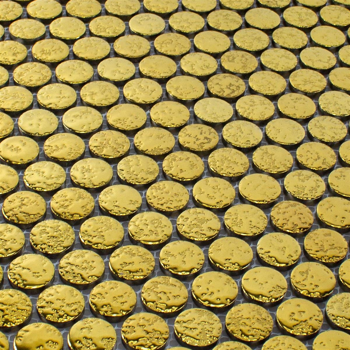 Ceramic Button Mosaic Tiles Meneksche Gold