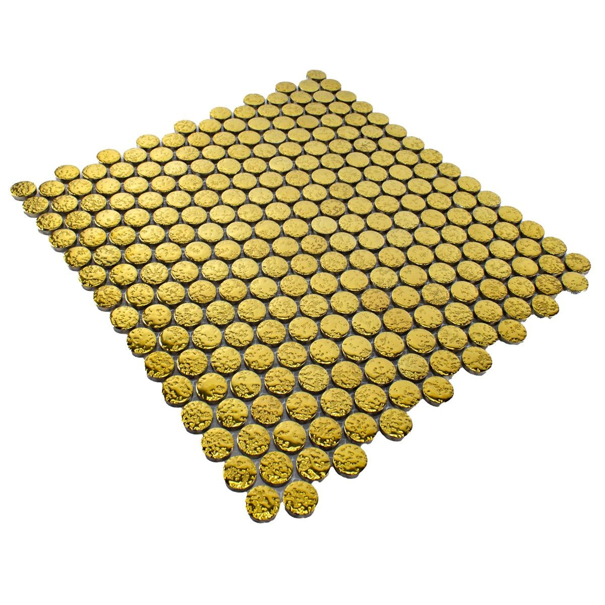 Ceramic Button Mosaic Tiles Meneksche Gold - Luxury Tiles UK