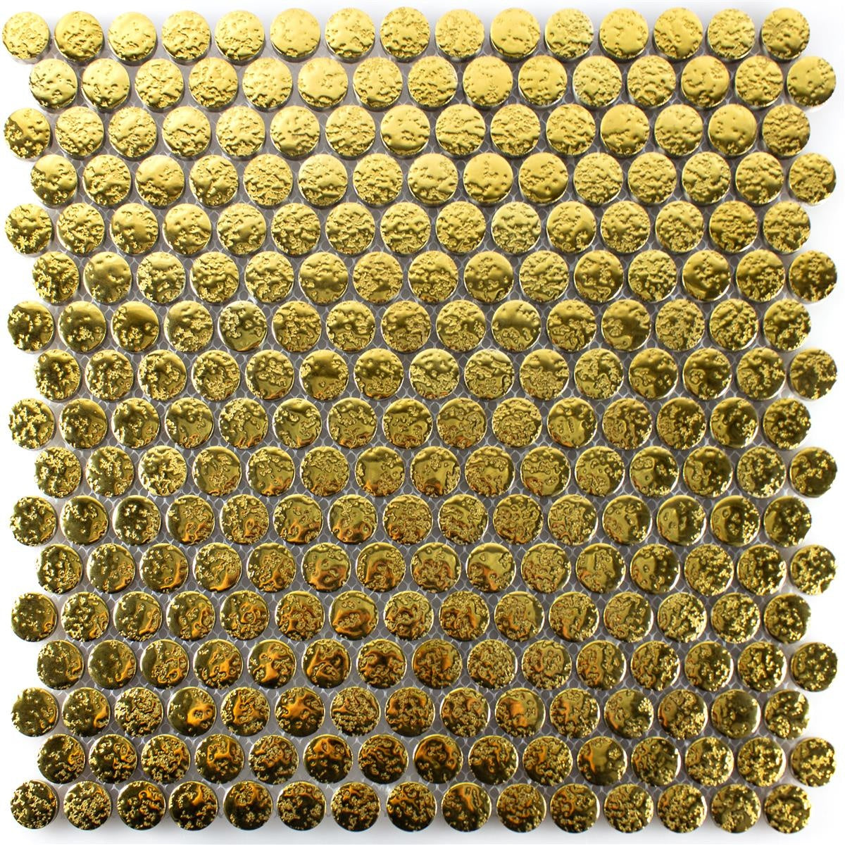 Ceramic Button Mosaic Tiles Meneksche Gold - Luxury Tiles UK