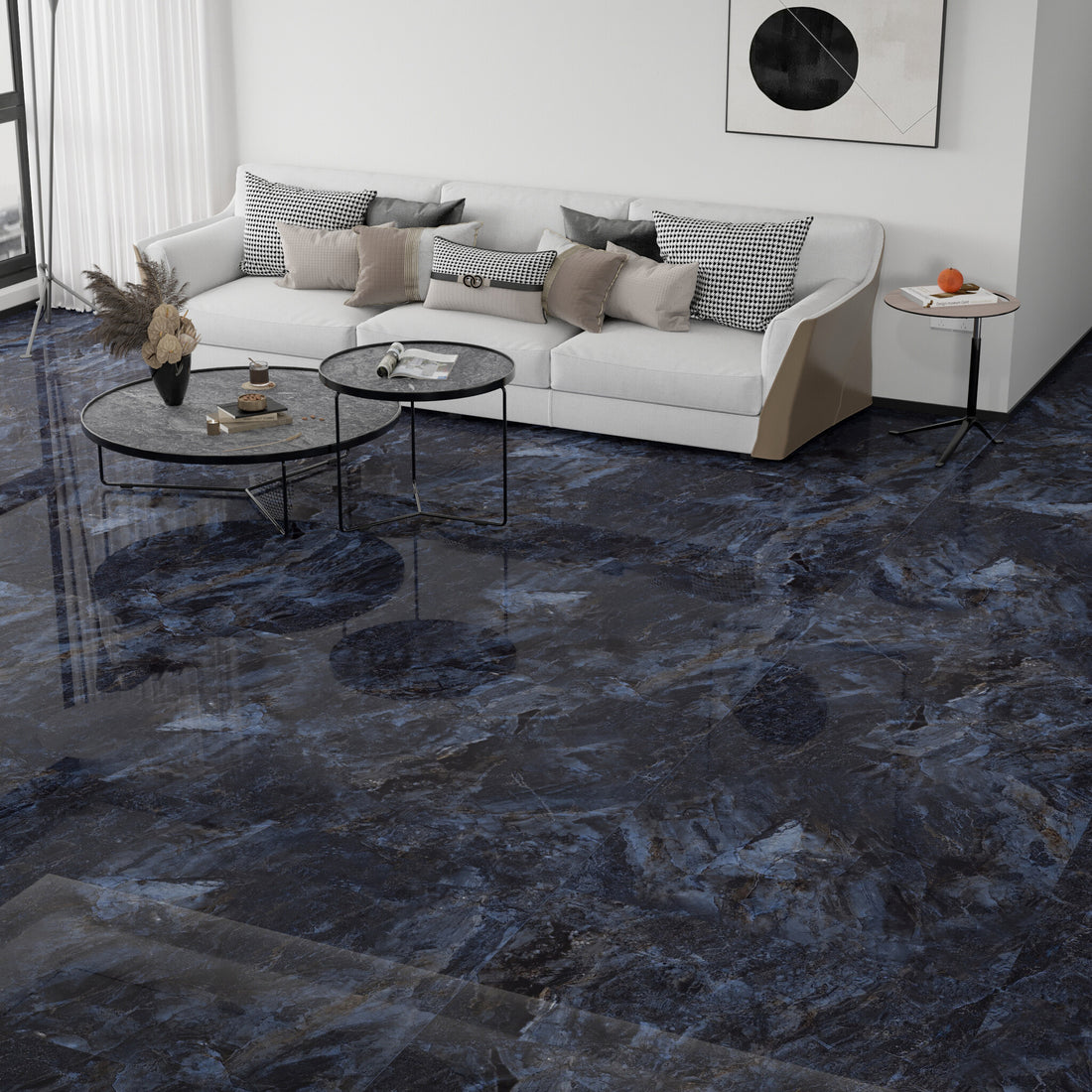 Venetian Blue Floor and wall Tile 60x60cm