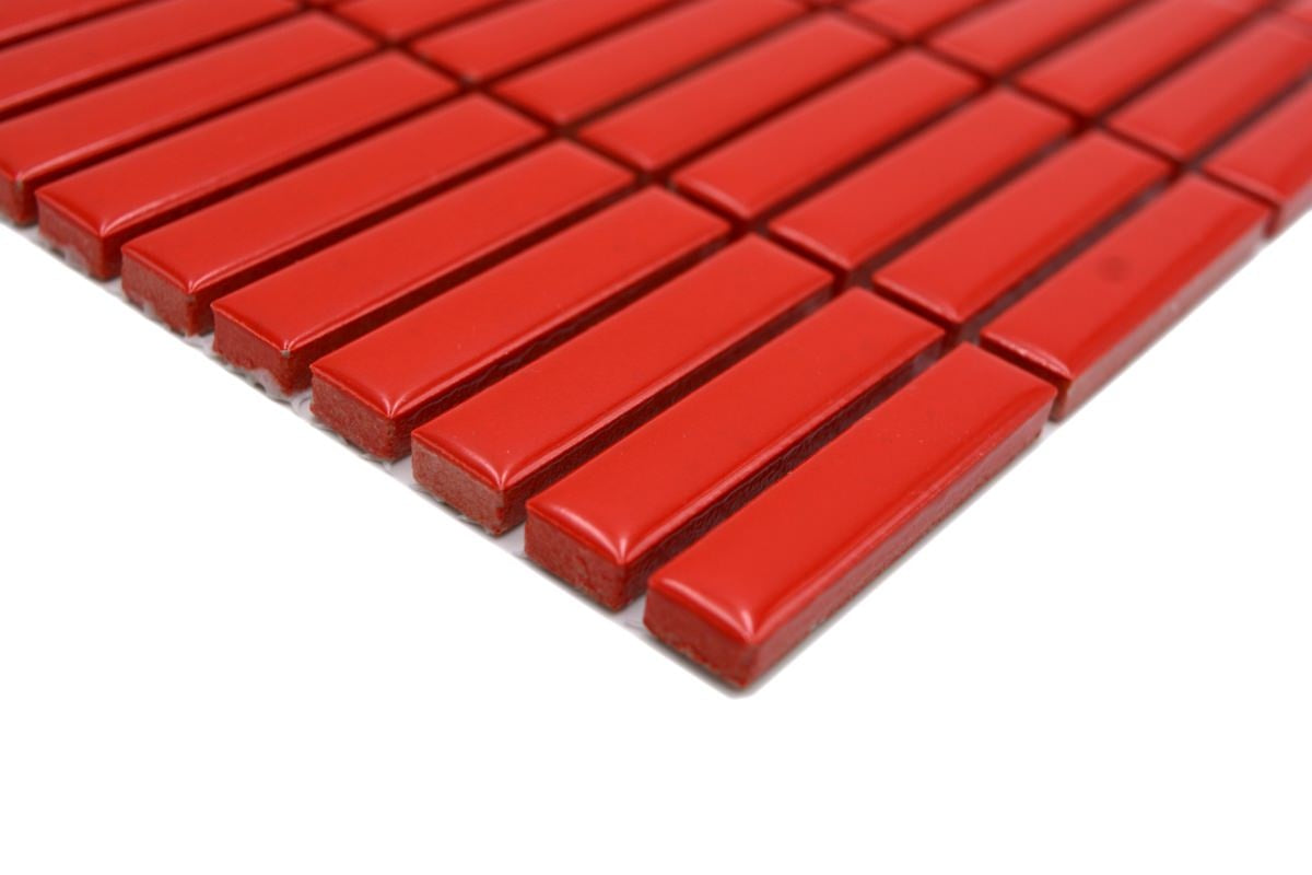 Red Kit Kat Mosaic Tile - Luxury Tiles UK