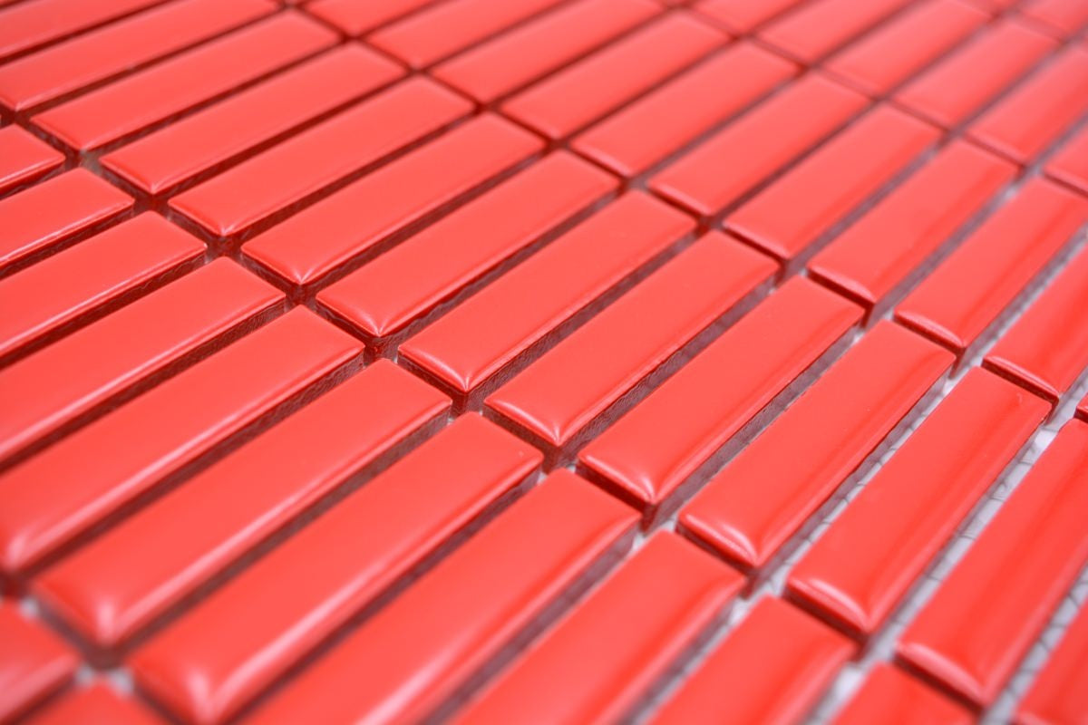 Red Kit Kat Mosaic Tile - Luxury Tiles UK