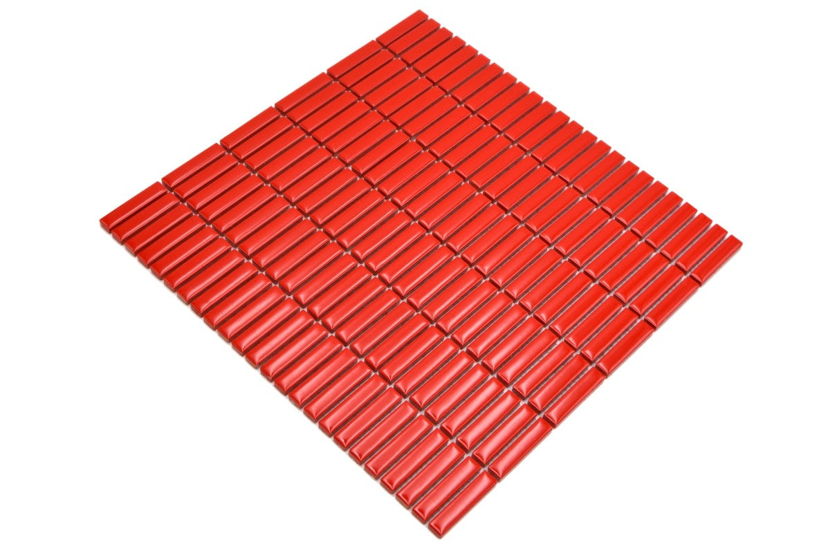 Red Kit Kat Mosaic Tile - Luxury Tiles UK