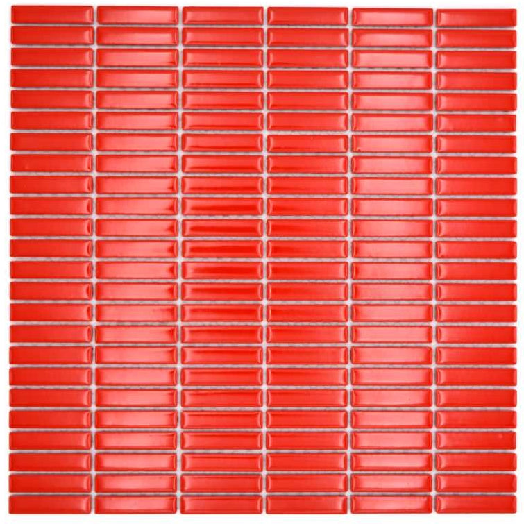 Red Kit Kat Mosaic Tile - Luxury Tiles UK