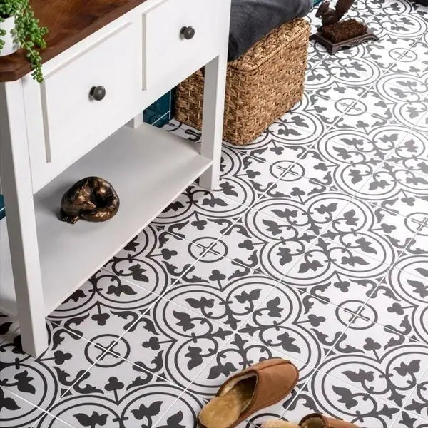 Charter Coal classic pattern wall and floor tile