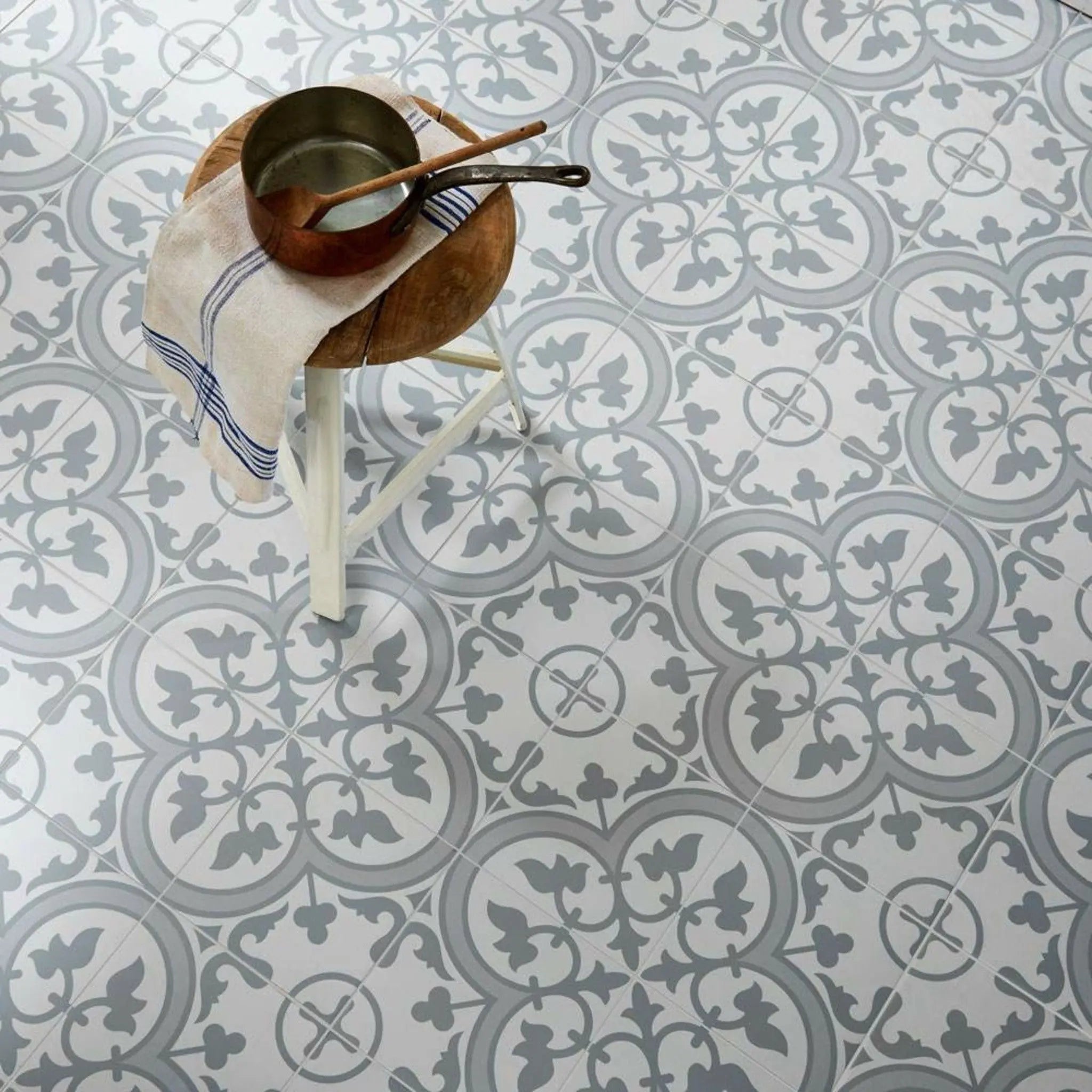 Charter Slate Grey classic pattern wall and floor tile - Luxury Tiles UK