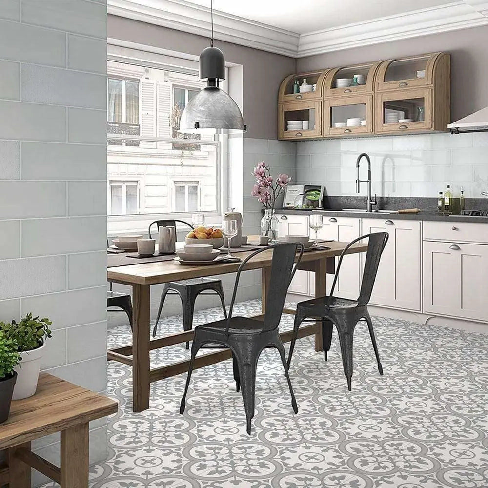 Charter Slate Grey classic pattern wall and floor tile - Luxury Tiles UK