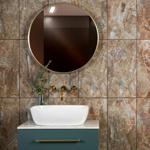 Brown Marble effect Ceramic Gloss Tiles - Luxury Tiles UK