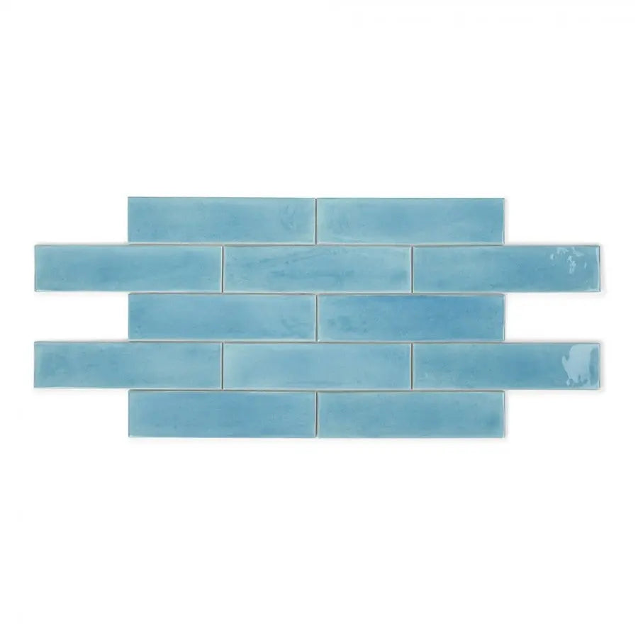 Sky Blue Gloss Metro 75x300mm Tile - Luxury Tiles UK