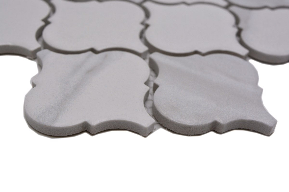 Carrara Marble Effect Arabesque |  Mosaic Tile