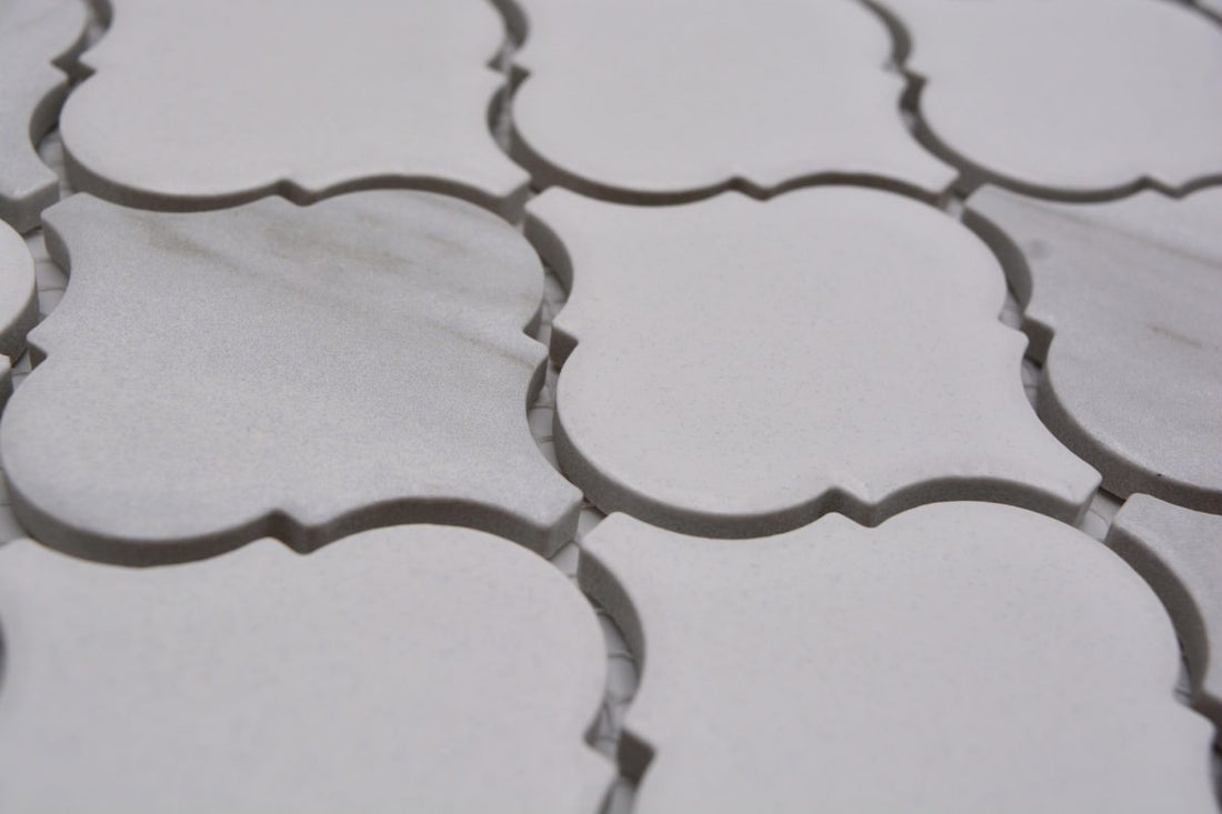 Carrara Marble Effect Arabesque |  Mosaic Tile