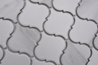 Carrara Marble Effect Arabesque |  Mosaic Tile