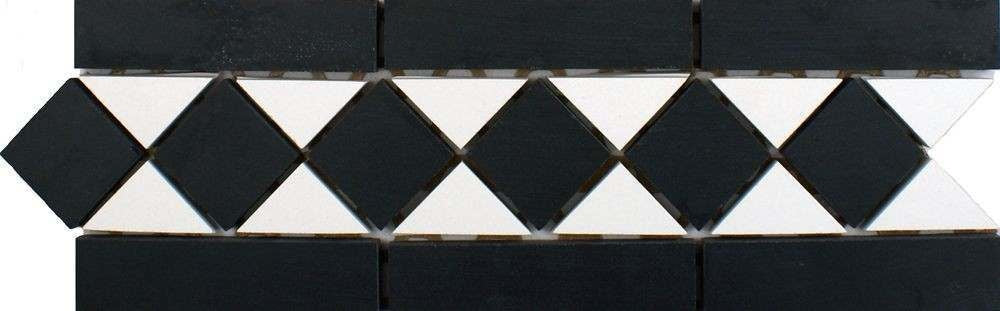 Classic Victorian Quarry Black And White Border Tile 28.5x9.5cm - Luxury Tiles UK