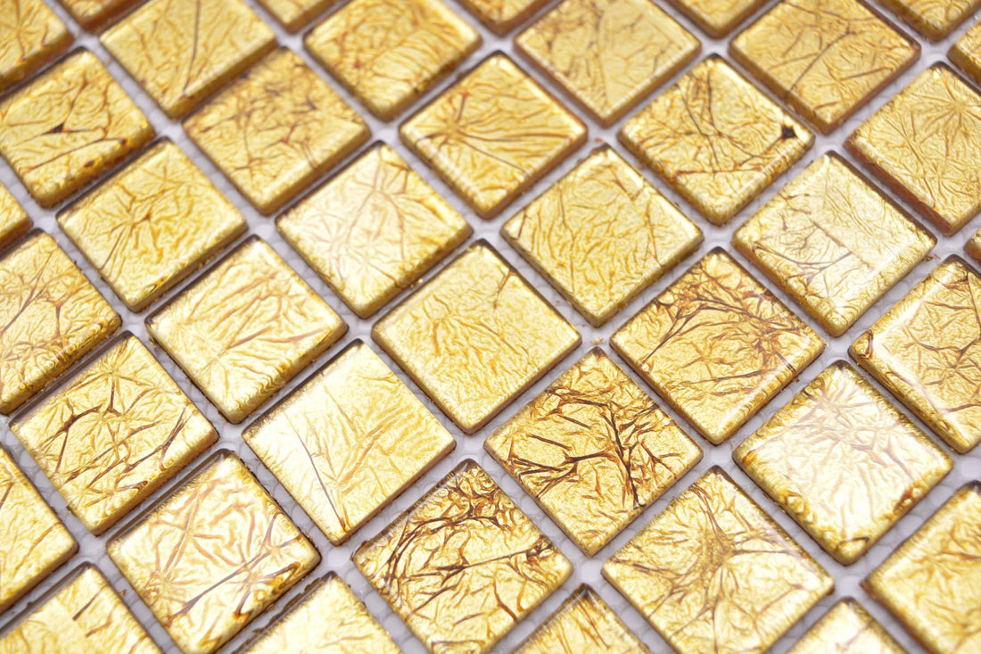 Gold Leaf 30cm x 30cm | 4mm Mosaic Wall Tile - Luxury Tiles UK