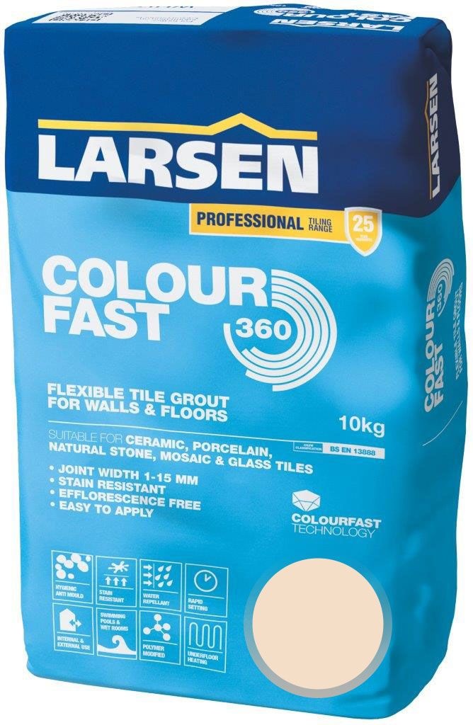 Colour Fast 360 Flexible Wall & Floor Grout Ivory 10kg - Luxury Tiles UK