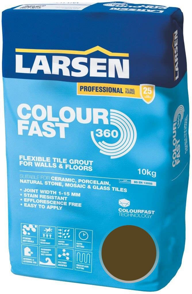 Colour Fast 360 Flexible Wall & Floor Grout Walnut 10kg - Luxury Tiles UK