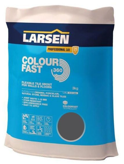 Colour Fast 360 Flexible Wall & Floor Grout Anthracite 3kg - Luxury Tiles UK