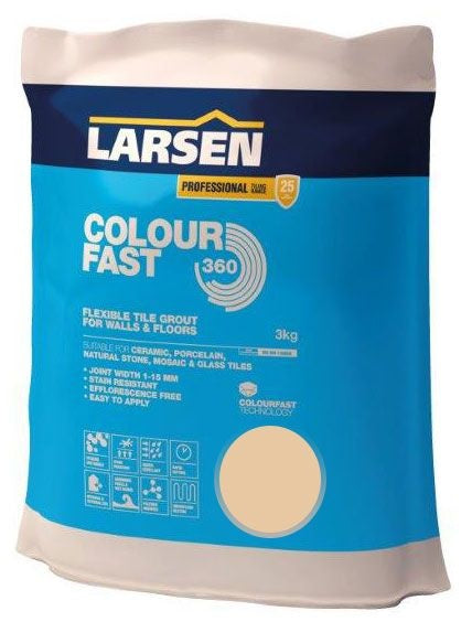 Colour Fast 360 Flexible Wall &amp; Floor Grout Beige 3kg - Luxury Tiles UK