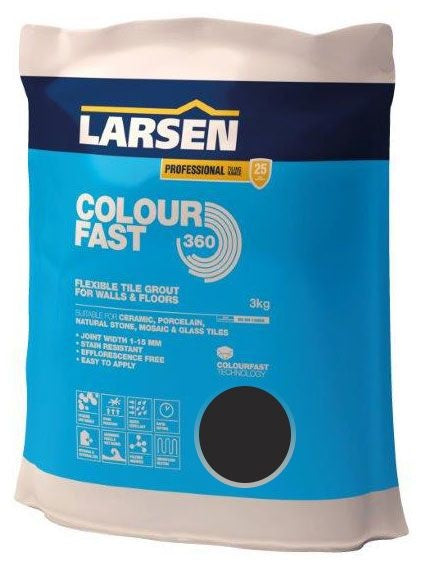 Colour Fast 360 Flexible Wall & Floor Grout Black 3kg - Luxury Tiles UK