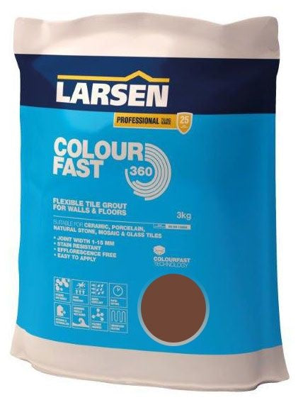 Colour Fast 360 Flexible Wall & Floor Grout Brown 3kg - Luxury Tiles UK