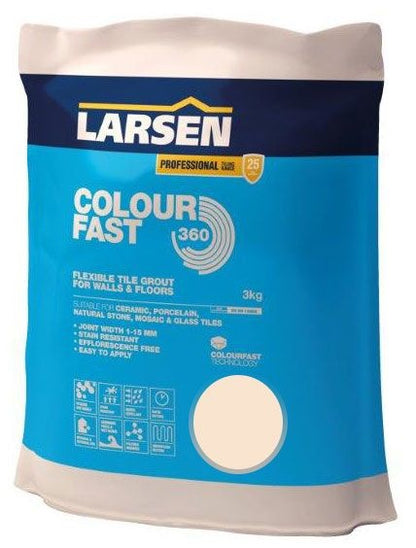 Colour Fast 360 Flexible Wall &amp; Floor Grout Ivory 3kg - Luxury Tiles UK