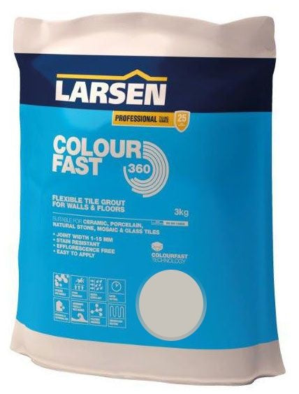 Colour Fast 360 Flexible Wall & Floor Grout Silver Grey 3kg - Luxury Tiles UK