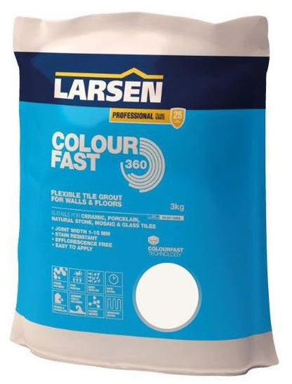 Colour Fast 360 Flexible Wall &amp; Floor Grout White 3kg - Luxury Tiles UK