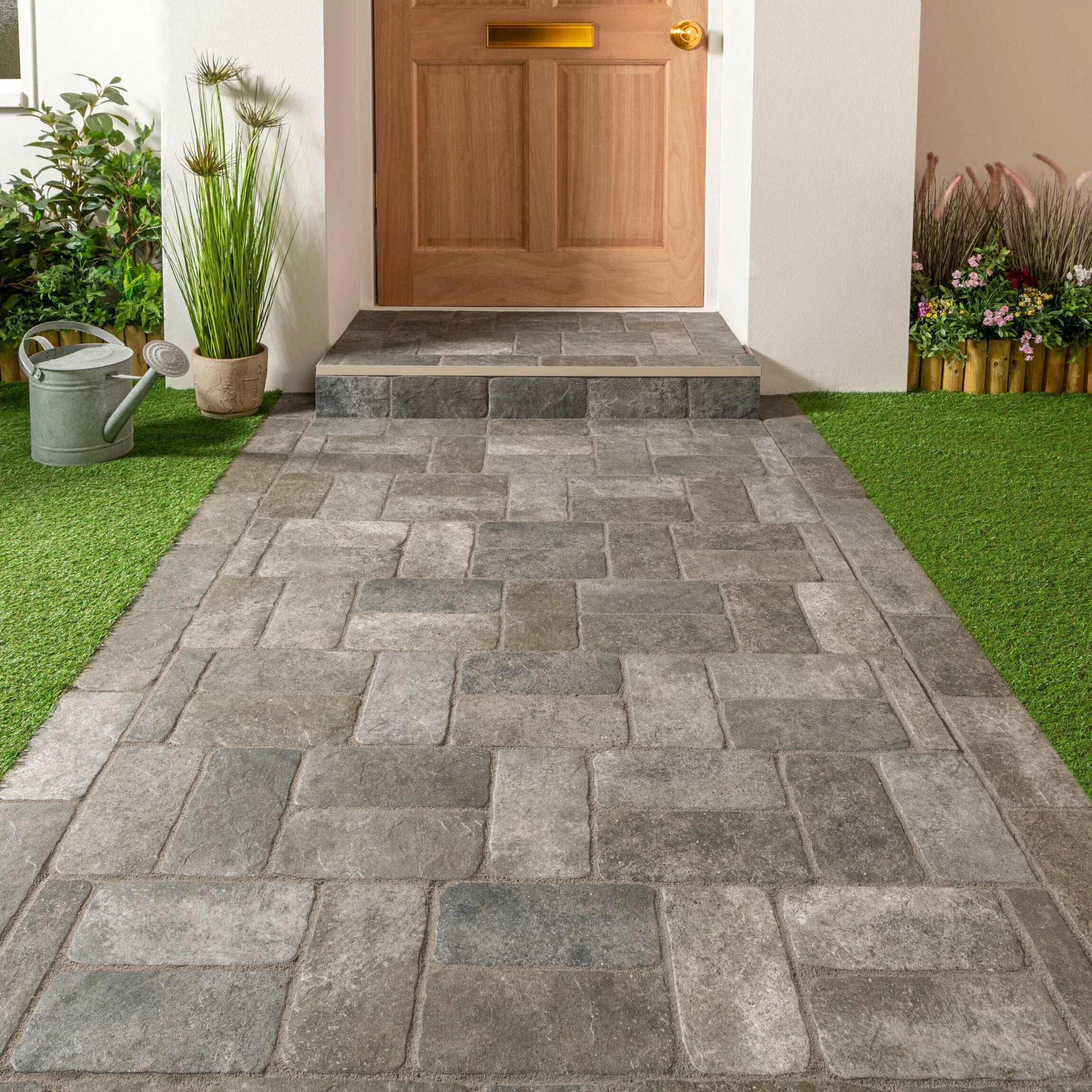 Cobblestone Grey Brick Effect Paving Tile