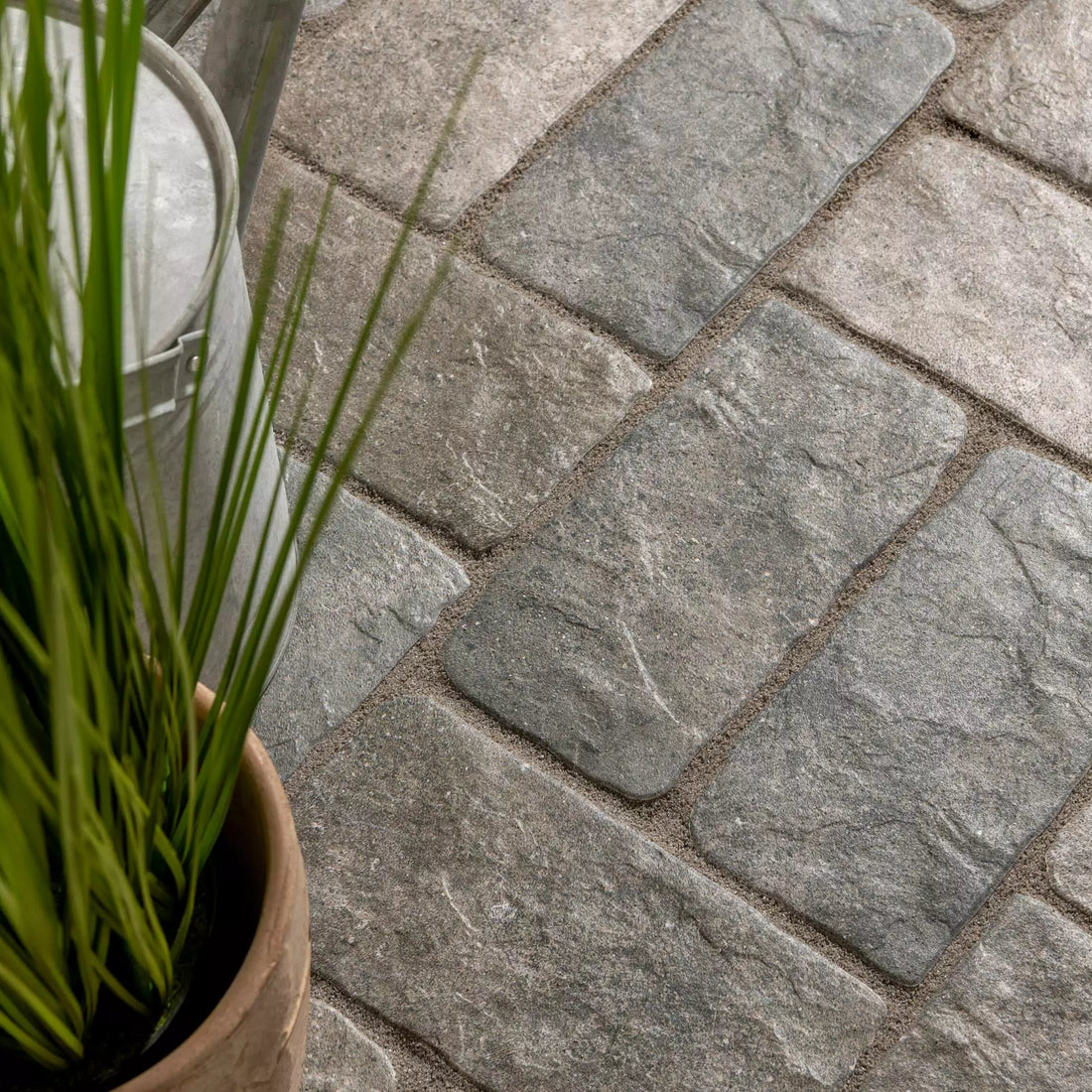 Cobblestone Grey Brick Effect Paving Tile