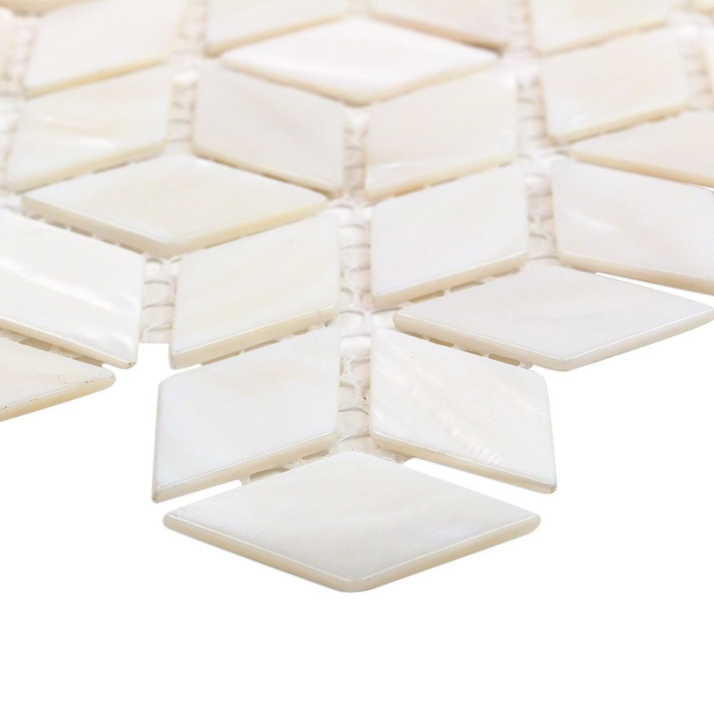 White Mother of Pearl Illusion Polished Mosaic Tile