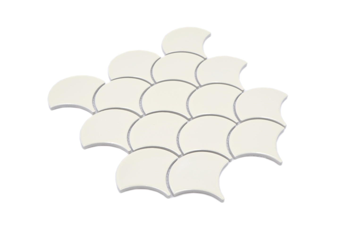 Cream Gloss Scallop Mosaic - 256x273mm