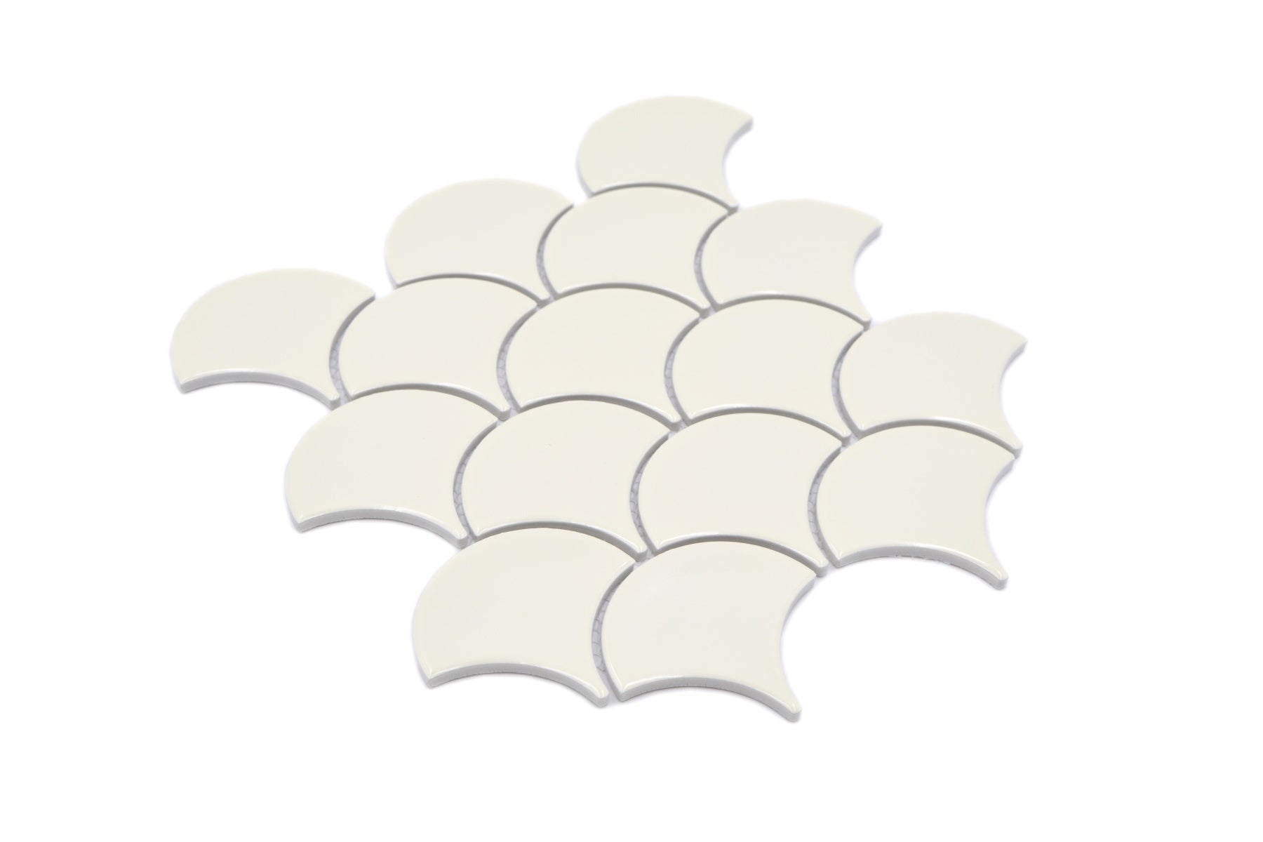 Cream Gloss Scallop Mosaic - 256x273mm