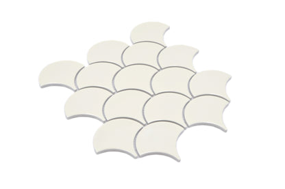 Cream Gloss Scallop Mosaic - 256x273mm