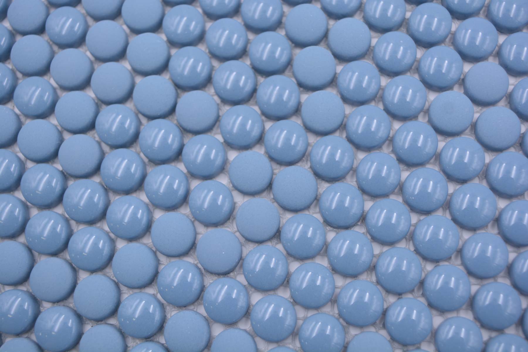 Glass Mosaic Tiles Bonbon Round Eco Blue - Luxury Tiles UK