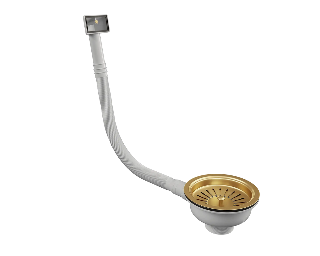 Ellsi Elite Gold Basket Strainer with Overflow Ellsi