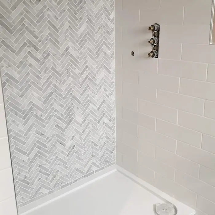 Long Island Marble Herringbone Mosaic Honed Ca' Pietra