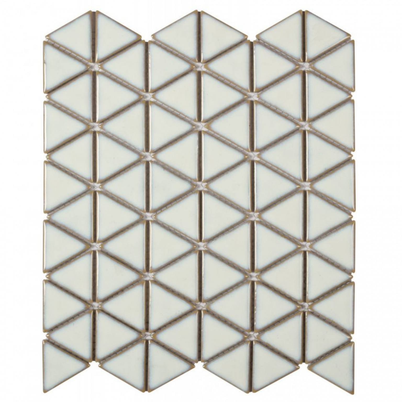 Geometric Triangle White Mosaic Tile - Luxury Tiles UK