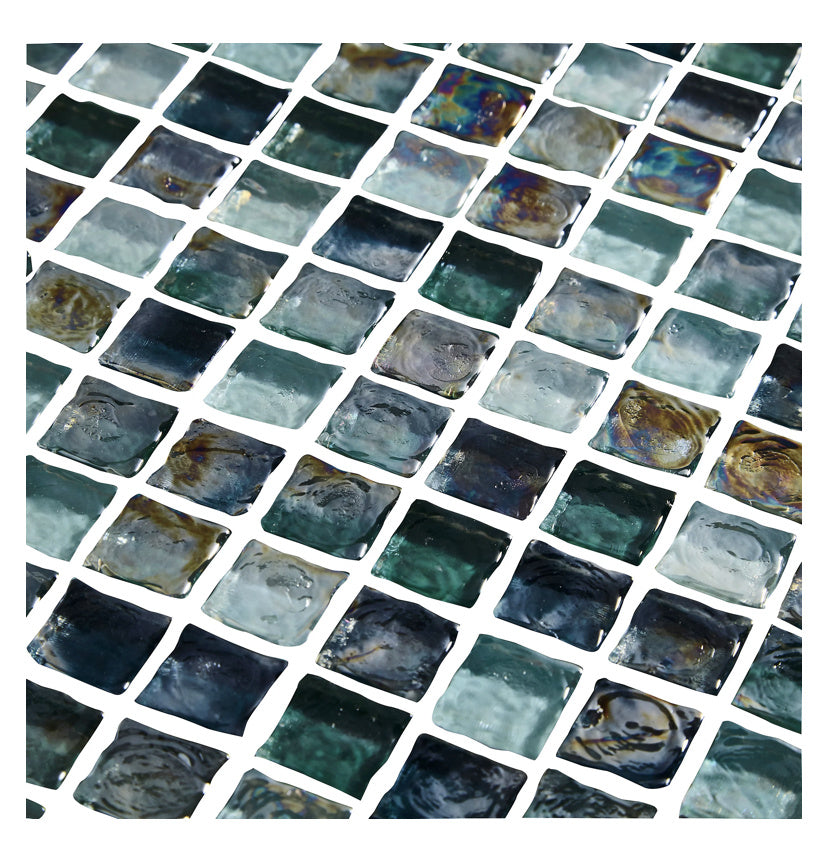 Rotomaire Blue Glass Square Mosaic 30x30cm - Luxury Tiles UK