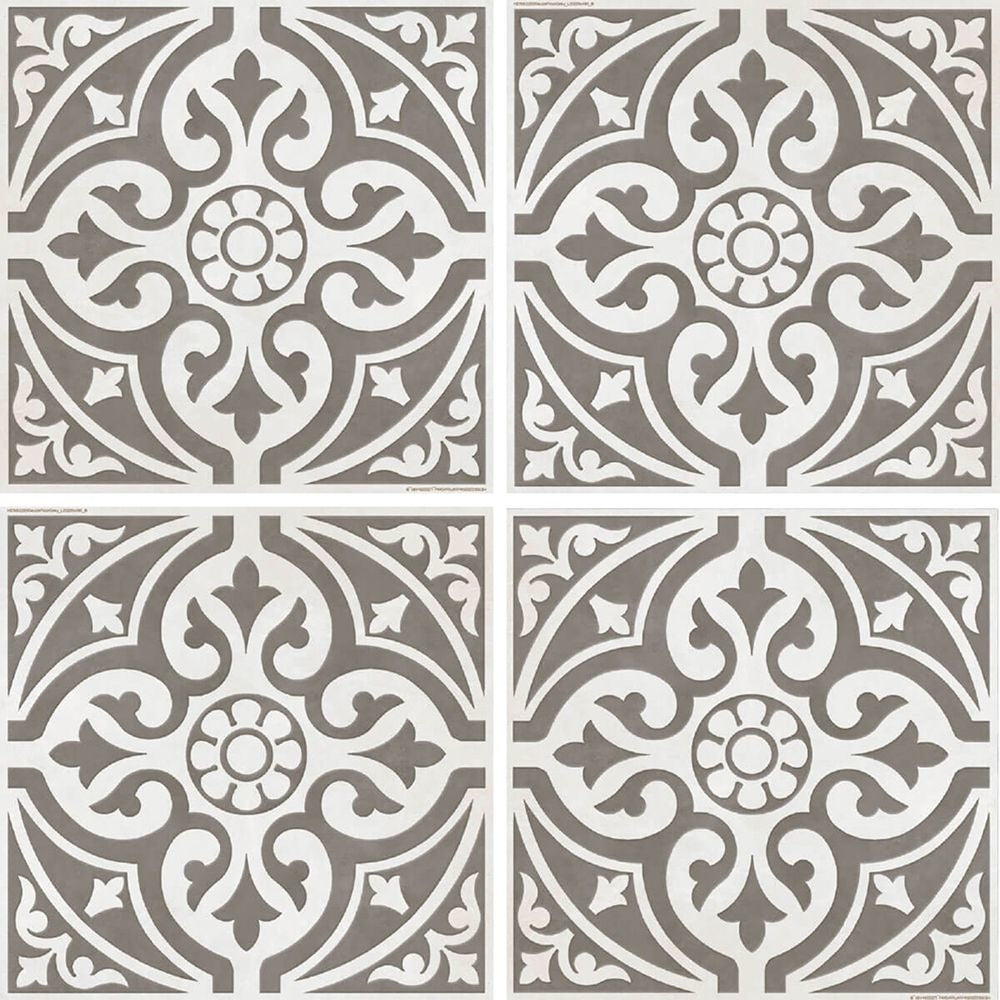 Devonstone Grey Patterned Floor and Wall Tile 33 x 33cm - Luxury Tiles UK