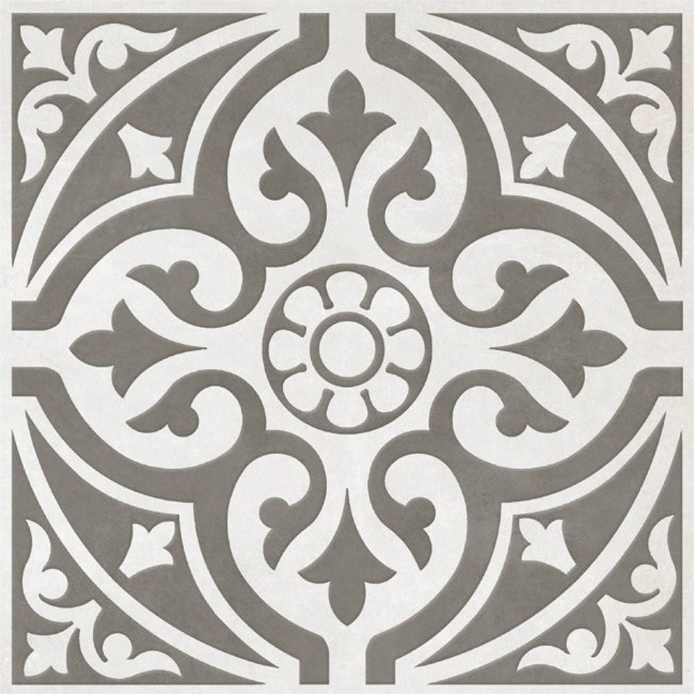 Devonstone Grey Patterned Floor and Wall Tile 33 x 33cm - Luxury Tiles UK