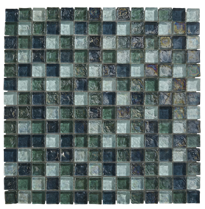 Rotomaire Blue Glass Square Mosaic 30x30cm - Luxury Tiles UK