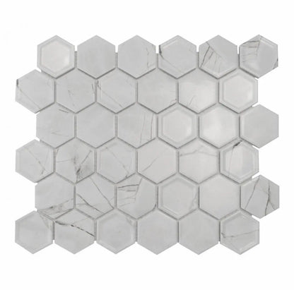 White Hex Marble Decor Mosaic Tile Luxury Tiles