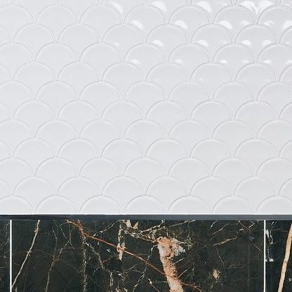 Gelato Milk White Gloss Mosaic Porcelain Tile