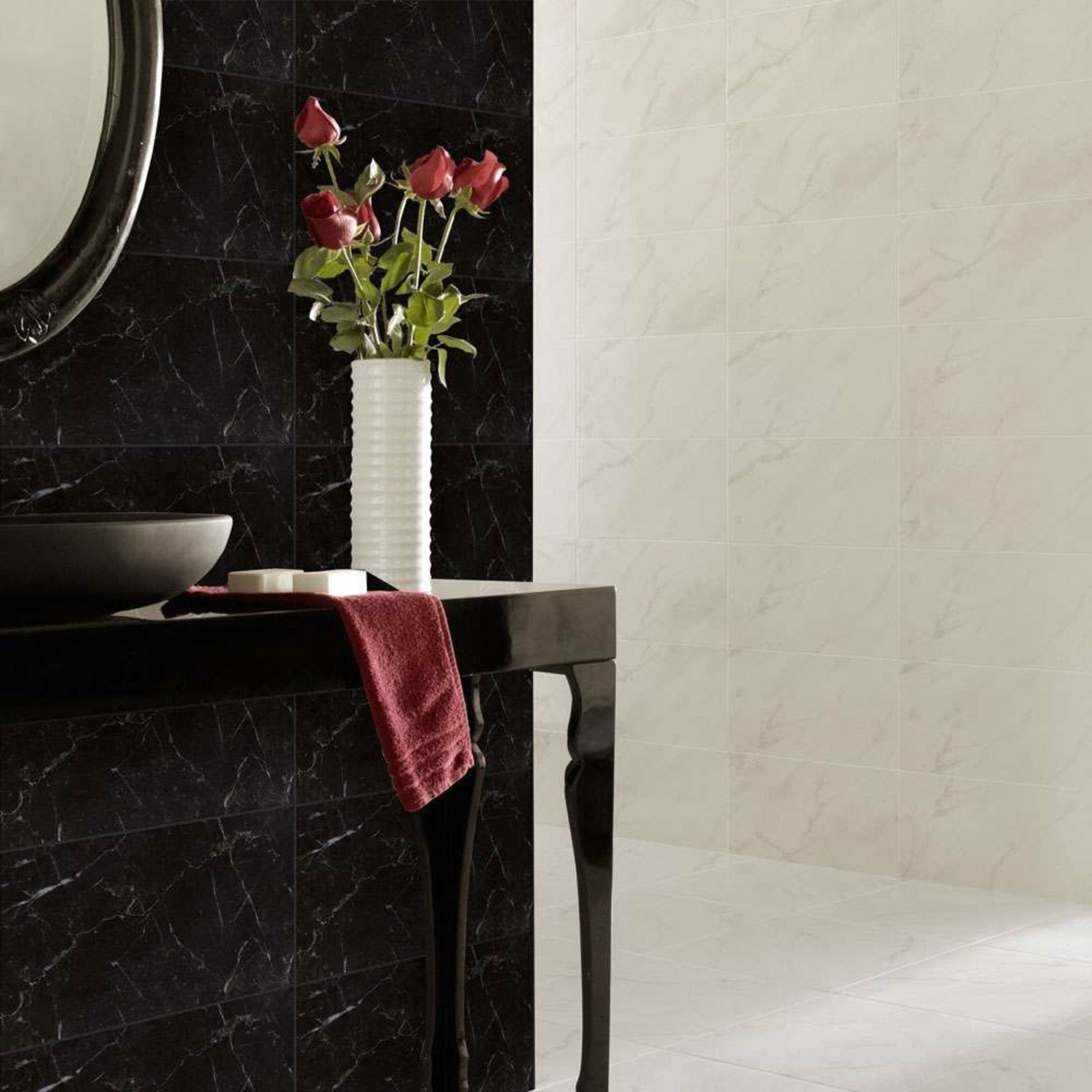 Elegance Black Marble Effect Gloss Tile - Luxury Tiles UK