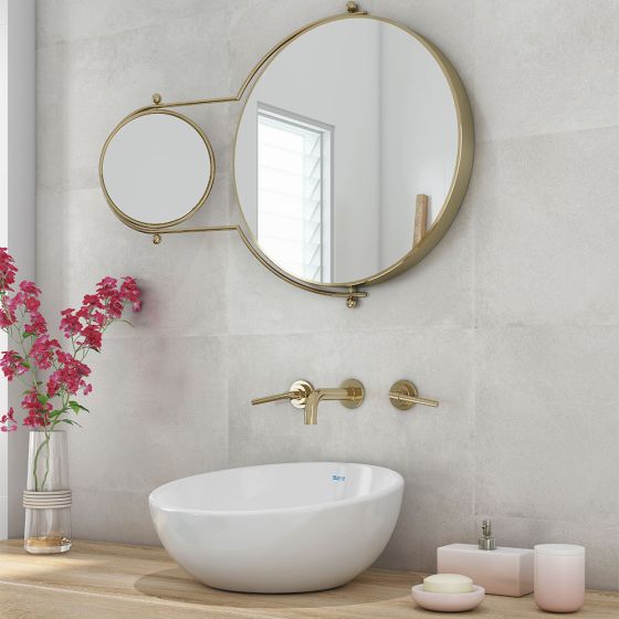 Vitality Pale Grey Concrete Effect Ceramic Wall Tile – 550mm x 330mm - Luxury Tiles UK