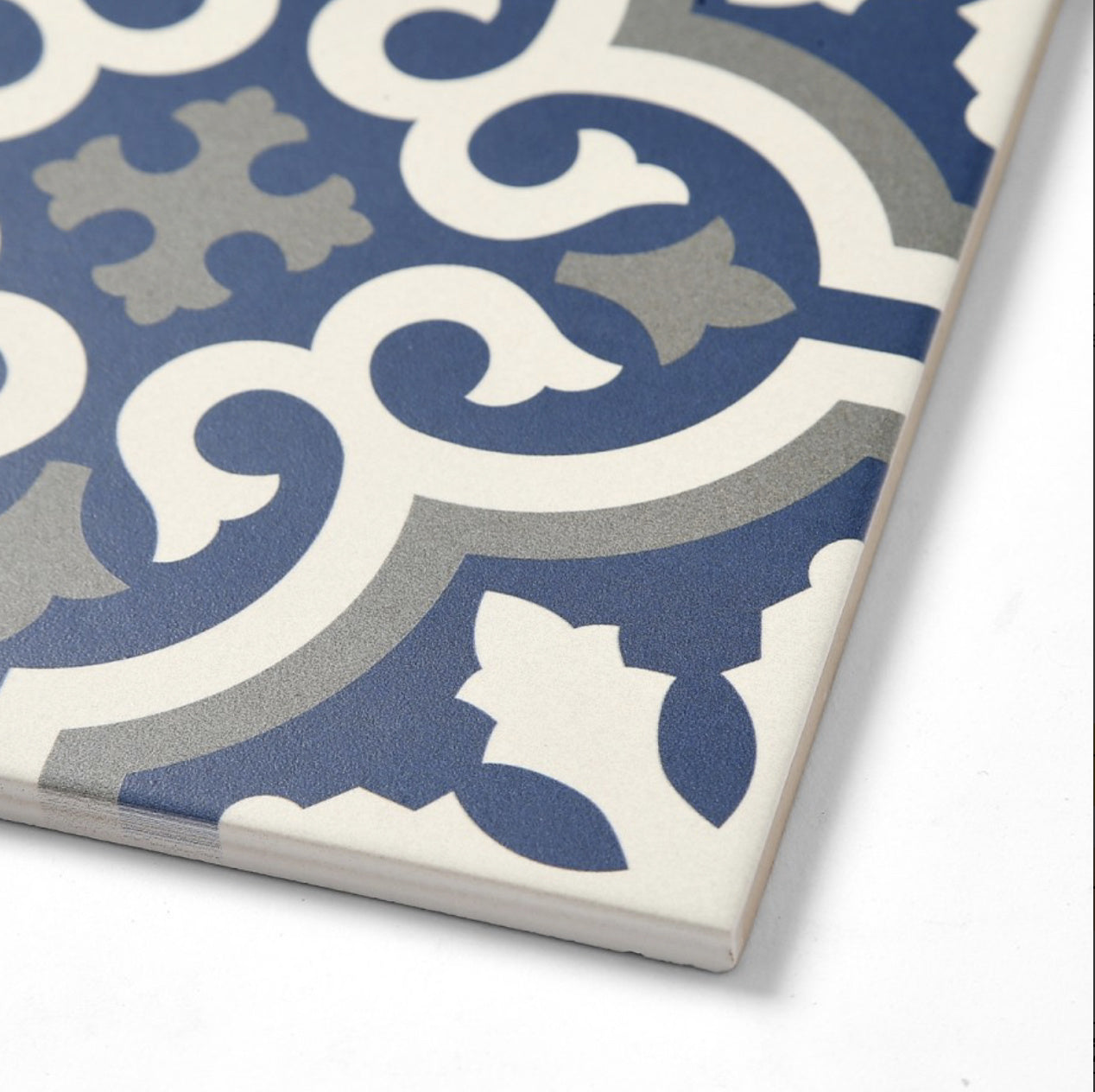 Manor House Blue Pattern Floor and Wall Tile - Luxury Tiles UK