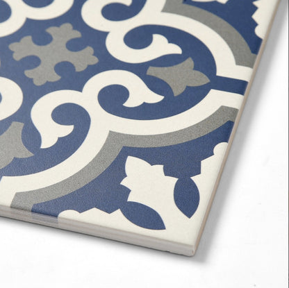 Manor House Blue Pattern Floor and Wall Tile