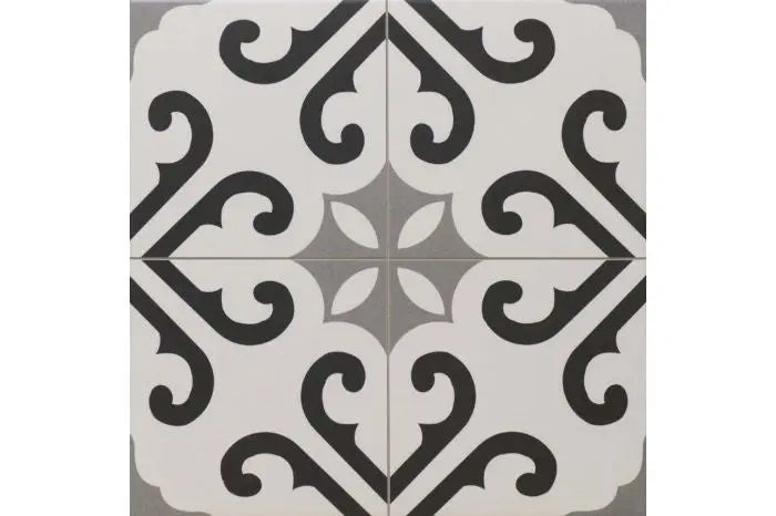 Nouvelle Grey Pattern floor and wall tile 450x450mm Luxury Tiles