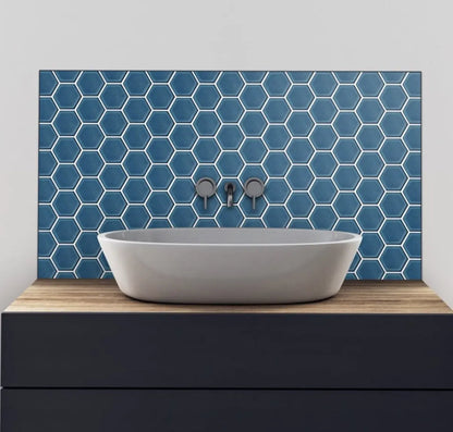 Hex Royal Blue Mosaic Sheet Luxury Tiles